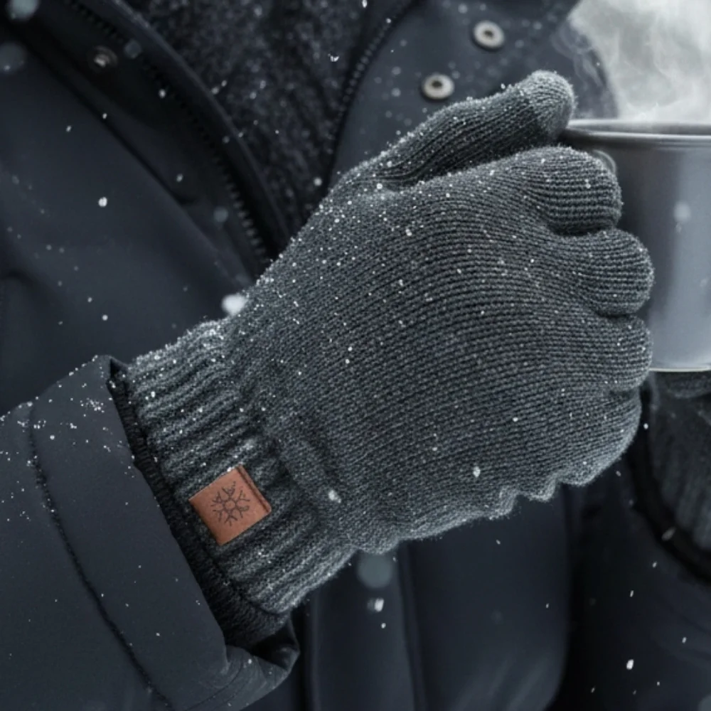 Insulated Touchscreen Plush Sherpa Lined Knit Gloves Winter Outdoor Men Women